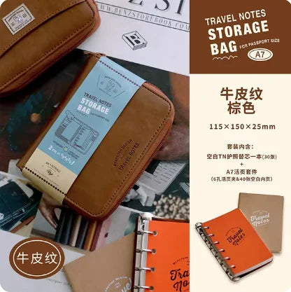 Hand Zip Bag Loose Leaf Binder Notebook Inner Core Cover Note Book Planner Office Stationery Supplies