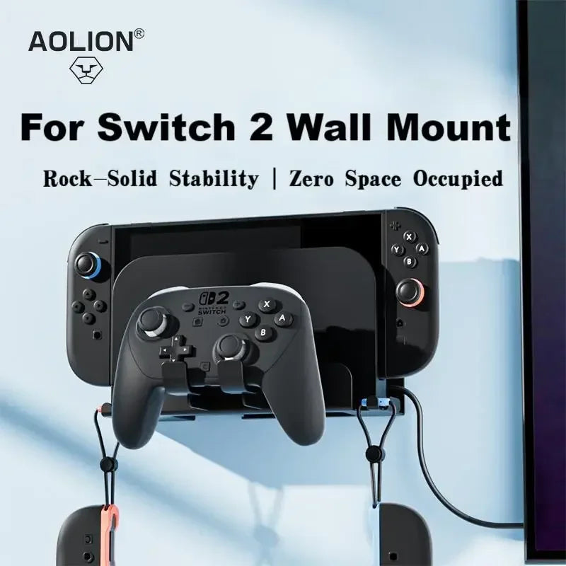 AOLION For Switch 1/2 Host Wall Mounted Bracket NS2 Large Base Alloy Wall Mounted Bracket Handle Storage Bracket