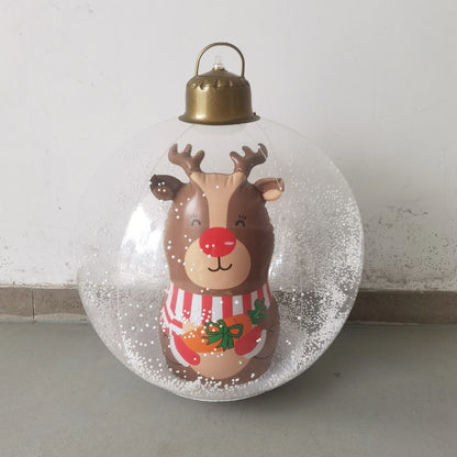 24inch Inflatable Christmas Ball Ornaments, Pvc Snowman Inflatable Christmas Decorative Balls, Suitable for Outdoor Yard, Front Porch, Swimming Pool (Christmas Tree) Inflatable Christmas Ball Decorations