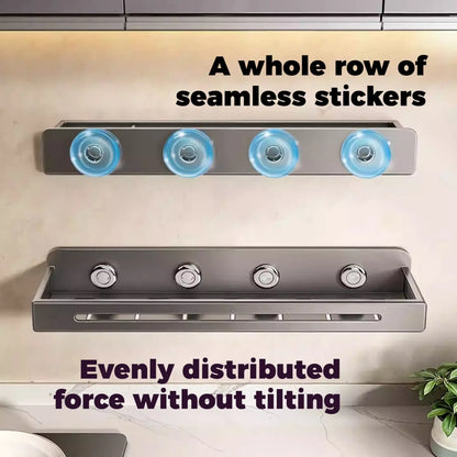 Bathroom Wall Shower Shampoo Rack No-punch Wall Mount Shower Storage Shelf Large Capacity Strong Load-bearing