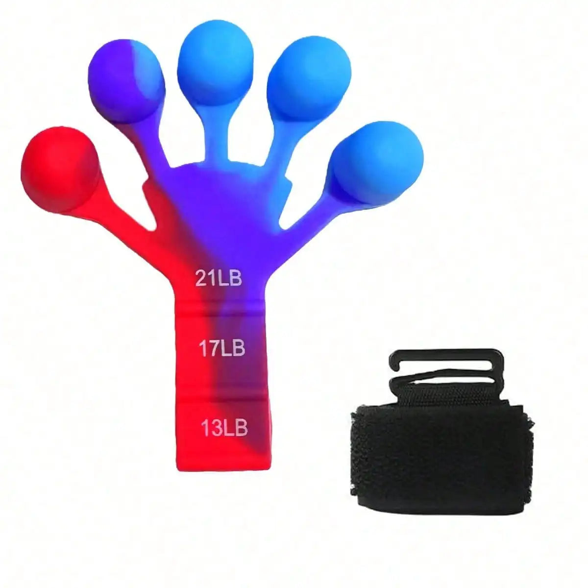 Adjustable Counting Hand Gripper 5-Piece Set: Forearm Trainer, Finger Stretch Rope, Grip Ring & Stress Ball for Strength Trainin
