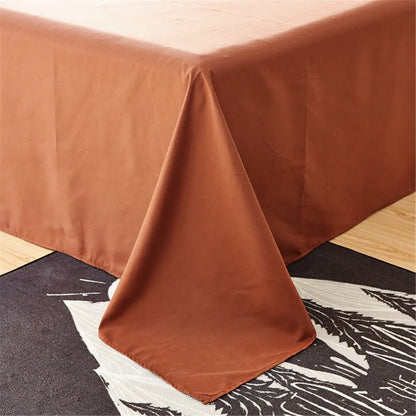 Spring Summer Autumn 1Pc 100% Polyester  Flat Sheet Solid Color High Quality Bed Sheet Various Sizes Can Be Customized