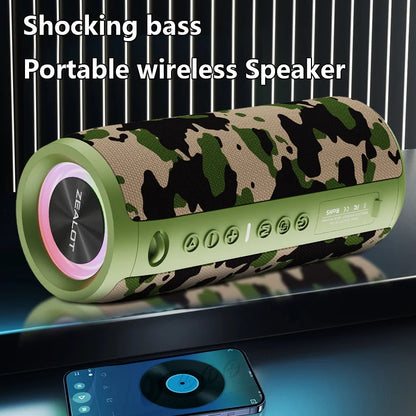 ZEALOT S51 Pro 40W Wireless Speakers, Outdoor Portable Subwoofer Speaker, Waterproof IPX 6,  Dual Pairing,5200mAh Battery.