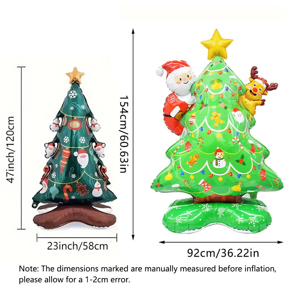 3D Large Inflatable Christmas Tree Balloons Standing Xmas Tree Foil Ballons Merry Christmas New Year Party Home Decor Supplies