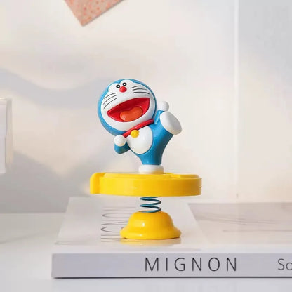 Cartoon cute Doraemon adorable moving time shake car home decor desktop decoration kawaii trendy toy hand-made figure toy gift