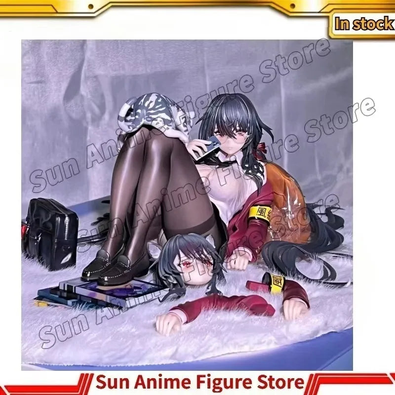 In Stock Azur Lane Anime Girl Taiho Figure  After School Uniform Cat Girl PVC Statue with Extra Head Model Desktop Decoration