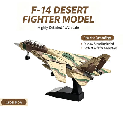 Tomcat Desert Camo Fighter Jet Building Block Model  Hobby Collectible Display Toy Gift for Boys