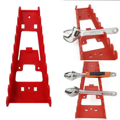 Red Wrench Organizer Plastic Wrench Rack Wall Mounted Tray Sockets Storage Tools Rack Sorter Standard Spanner Holders 1-5pcs