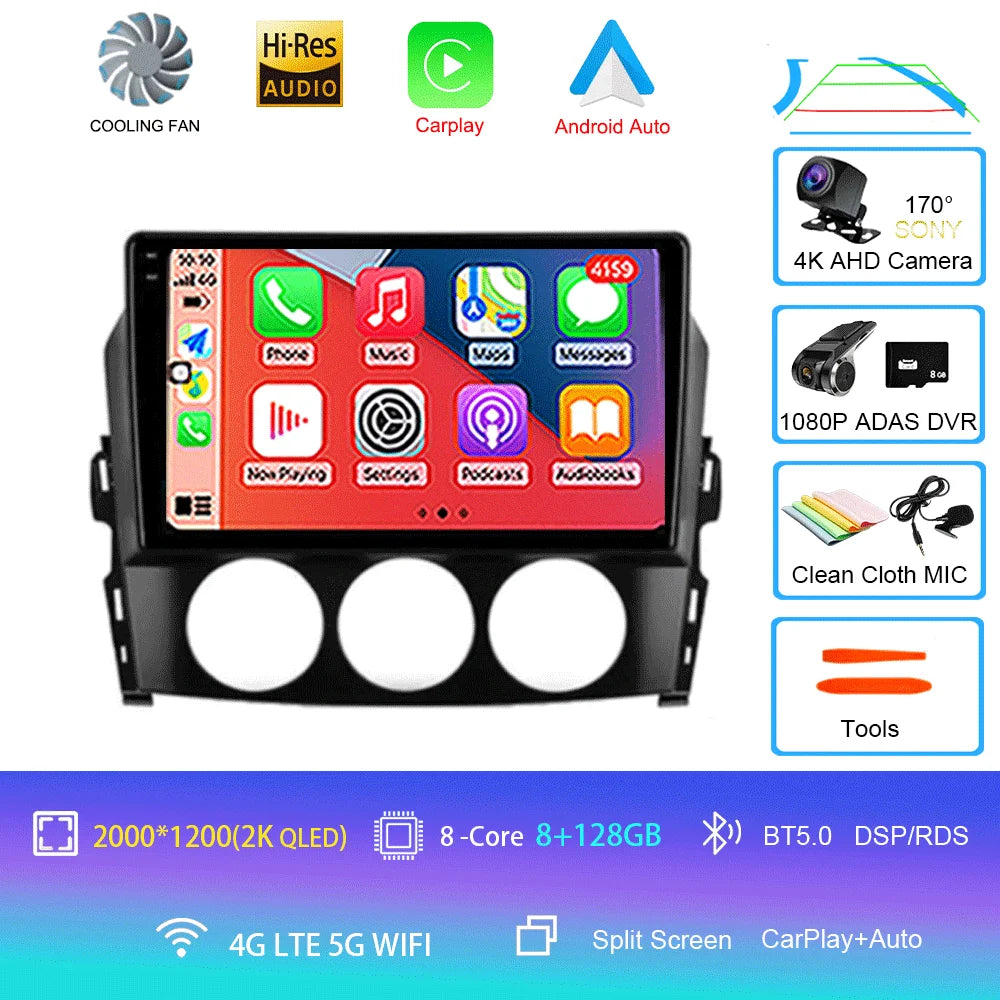 Android 16 Auto Car Radio Video Multimedia Player For Mazda Mx5 2005 - 2012 Navigation GPS Autoradio Head Unit Monitor Carplay