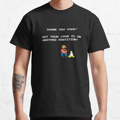 linux tux mario like troll Linux Just Sudo It Geek command computer softwar admin funny t shirt 100% cotton printed plus size