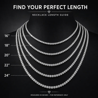 SY Brand Jewelry 925 Sterling Silver Tennis Chain Necklace For Women Men 7A Zircon Luxury Necklaces Rhodium Plated S925 Jewelry