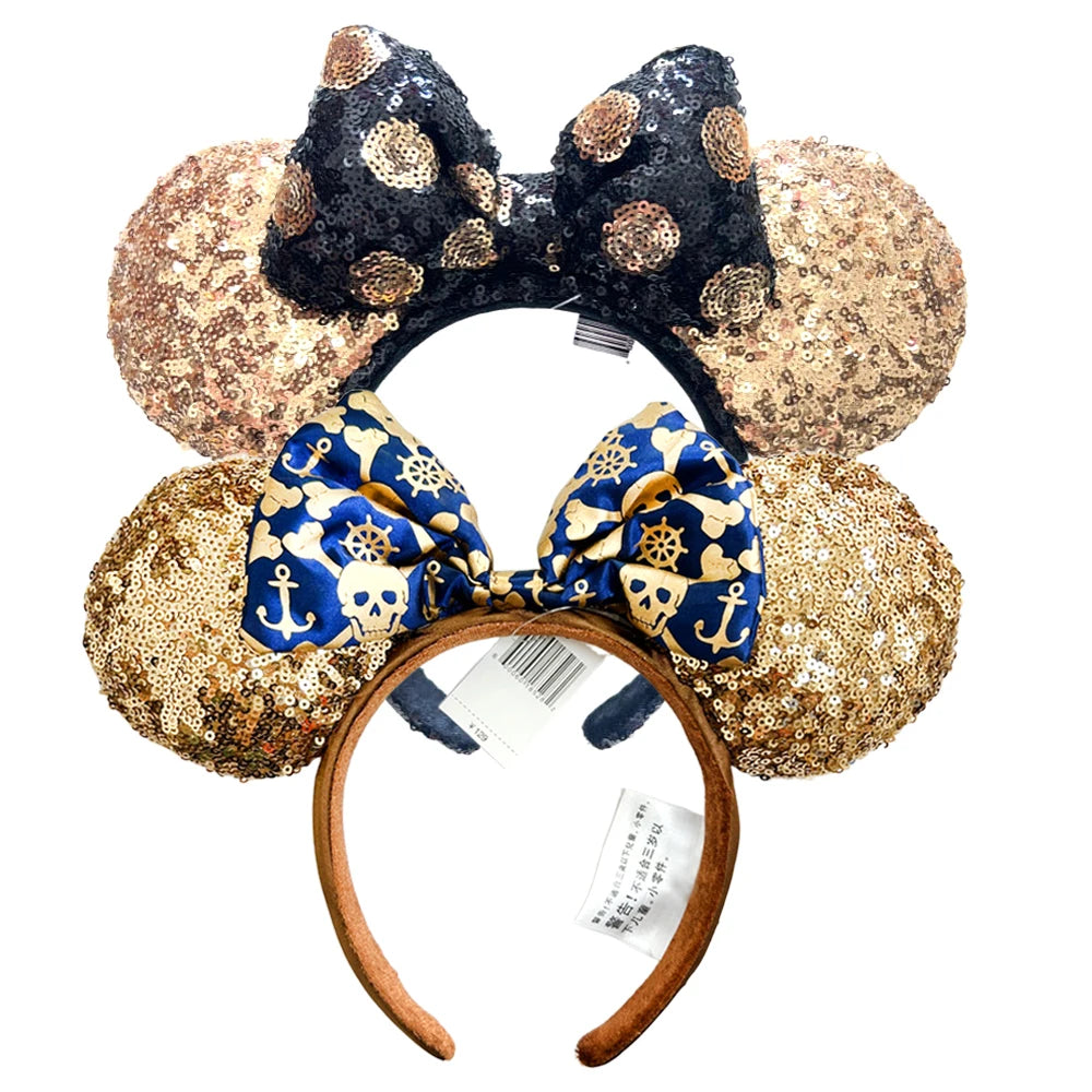 Halloween Minnie Mouse Ear Headband Adults/Child Disneyland Spider Bat PU Leather Bow Ear Women Christmas Gifts