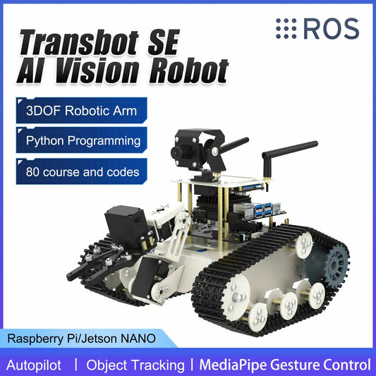 Transbot SE ROS Robot AI Vision Tank Car with 2DOF Camera PTZ Python Programing MoveIt simulation for Jetson NANO Raspberry Pi 5