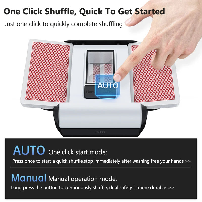 2000mAh Automatic Card Shuffler Rechargeable Electric Poker Card Shuffling Machine Auto Mixer Tool Device for Home Party Camping