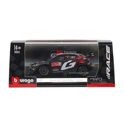 Bburago 1:43 WRC Toyota GR Yaris Rally1 Hybrid Rovanpera #69 Ogier #17 Alloy Luxury Vehicle Diecast Pull Back Cars Model Toy