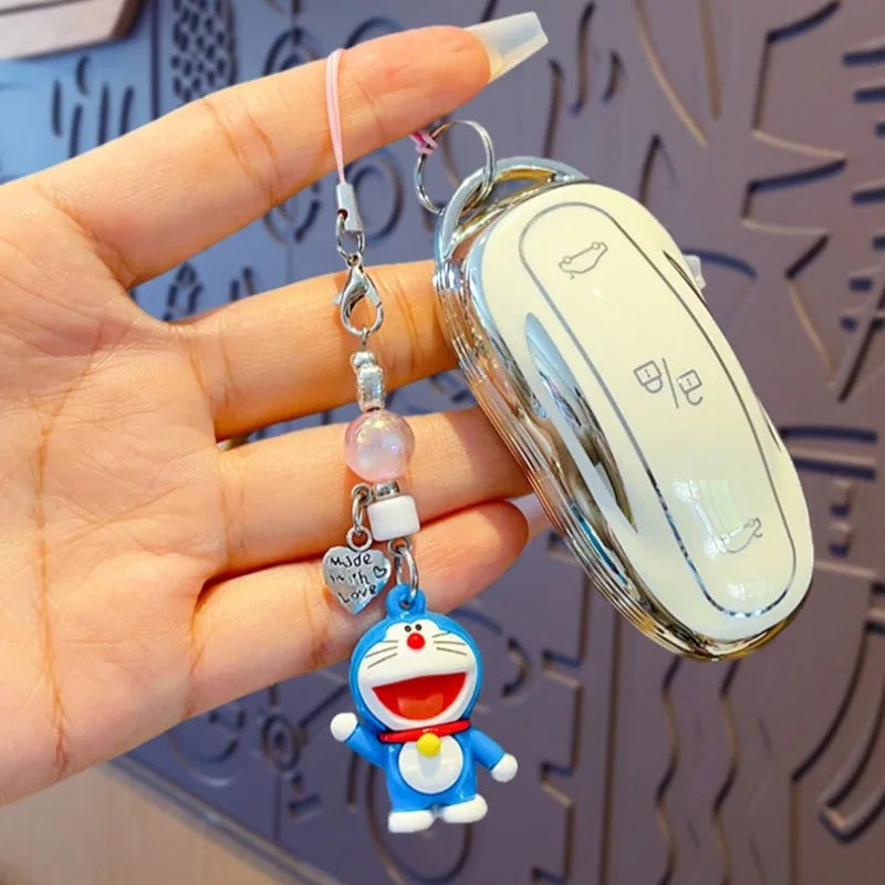 2PCS Hot Cartoon Doraemons Series Mobile Phone Chain Creativity Exquisite Cute Backpack Keychain Boys and Girls Gifts