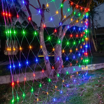 1.5x1.5M 3x2M 6x4M 8x10M LED Net Mesh Fairy String Light with Plug Outdoor Garden Wedding Decoration Home  LED Curtain Light
