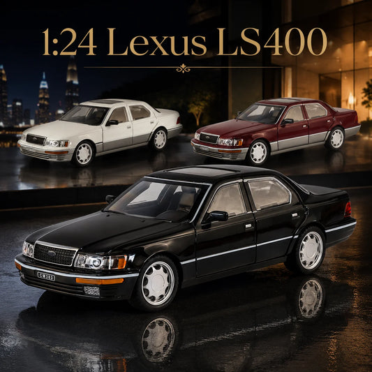 1/24 Lexus LS400 Classical Toy Car Model Diecast Alloy Metal Miniature Vehicle Model Sound & Light Collection Gift For Boyfriend