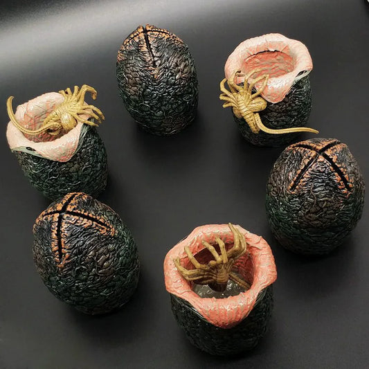 AprPig Alien Vs Predator Facehugger Egg Movable Action Figure Collectible Model Desktop Ornament For Sci Fi Movie Fans Collector