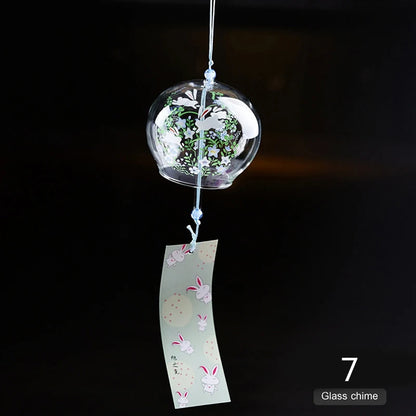 1PCSJapanese Wind Chime, Glass Furin, Handmade Wind Bell, Home Decor, Office Decor, Zen Decor, Summer Wind Chime, Japanese Craft