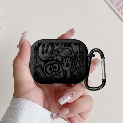 Case For Airpods 3 Pro3 4 Pro2 2 Pro 1 Earphone Cases Cover Super Cool Black Graffiti