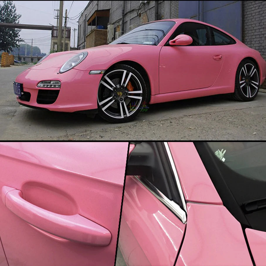 40CM/50CM/58CM x152CM Glossy Pink Vinyl Film Car Decal Wrap Sticker for Car Hood Roof Motorcycle Sticker