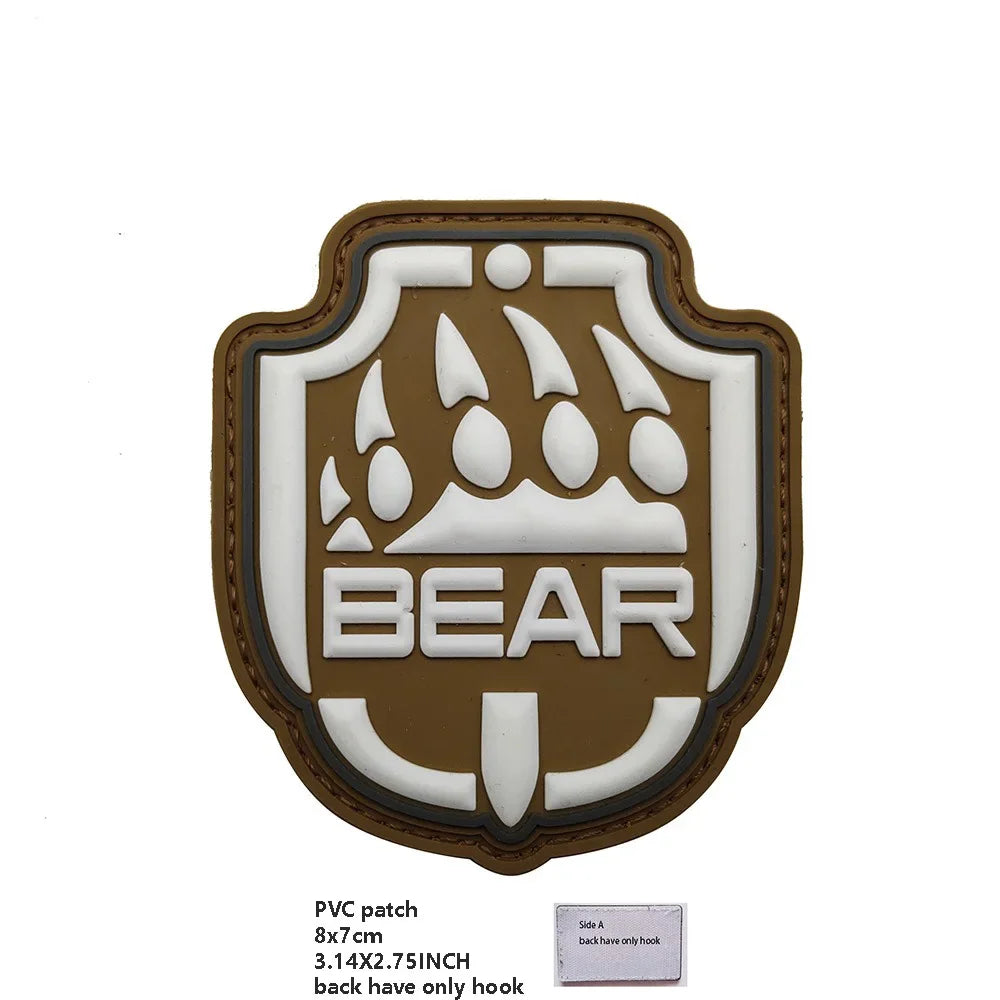 PVC Rubber Patch USEC Team Badge BEAR Magic Armband IR Reflective Tactical Morale Backpack Hook and Loop Patches for Clothing
