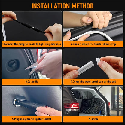 Multi-Color Car Trunk Light - Waterproof LED Atmosphere Lamp - Plug & Play via Cigarette Lighter - Interior Styling Upgrade