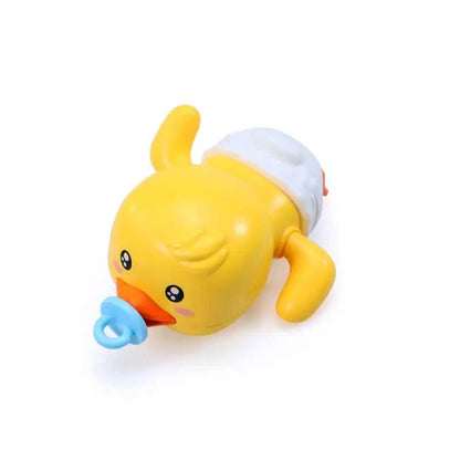 Baby Bath Toys Water Chain Clockwork Bathing Cute Swimming Yellow Duck Toy Toddler Pool Beach Classic Toy For Kids Water Playing