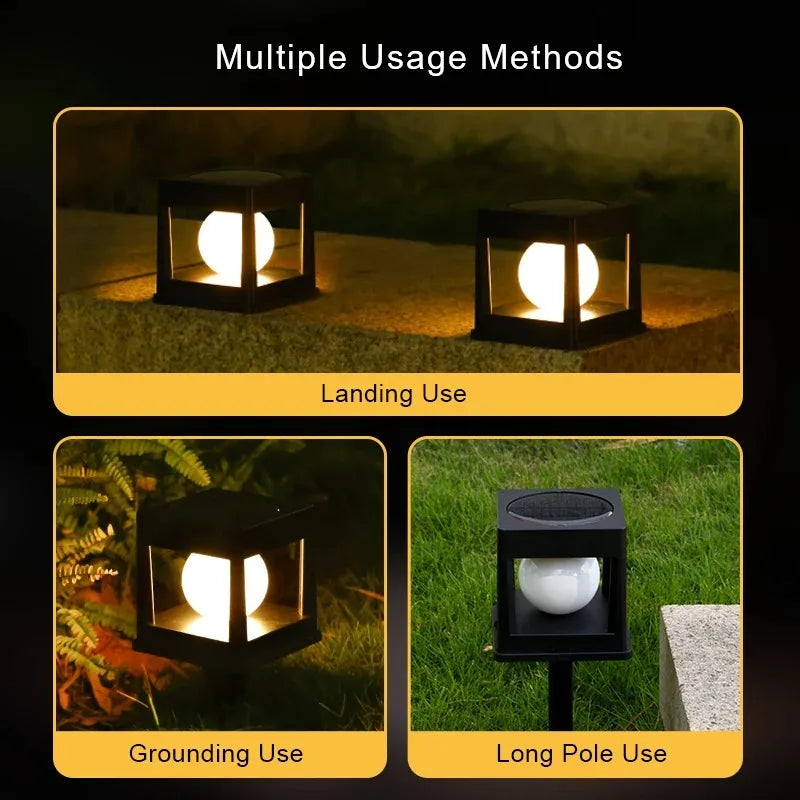 2LEDs Solar Post Light Outdoor Post Caps Lights Solar Fence Post Lamp Pillar Lamps Waterproof for Wooden Posts Patio Camping Dec