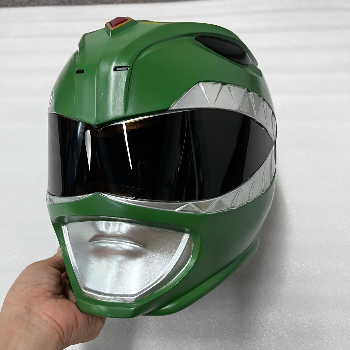 Power Rangers Lightning Collection Mighty Morphin Green Ranger Helmet Replica Green Helmet Cosplay Toy for Birthday Gift TK187