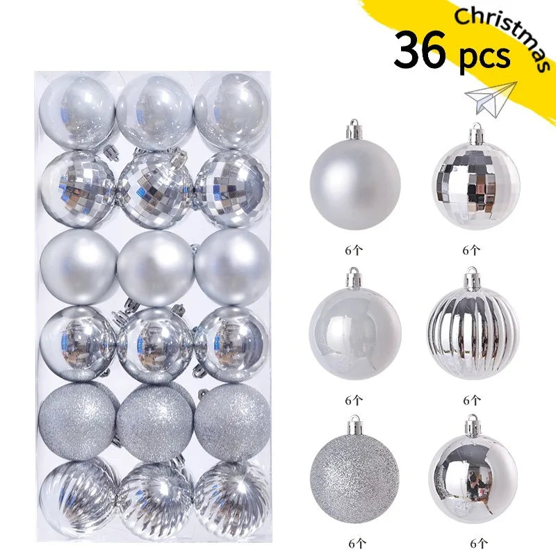 36p Christmas Alien Ball Pendant Christmas Tree Decoration Pendant Set Christmas Ball Festival Decoration Scene Arrangement