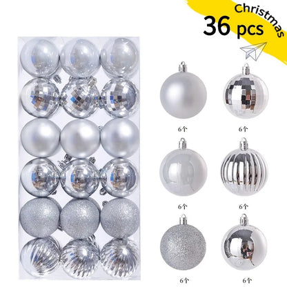 36p Christmas Alien Ball Pendant Christmas Tree Decoration Pendant Set Christmas Ball Festival Decoration Scene Arrangement