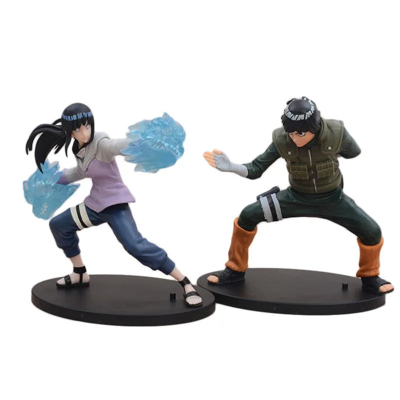 16cm Naruto Anime Figure Rock Lee Hyuuga Hinata Roubu Double Lion Fist Fighting Action Figure Collection Model Doll Toys Hobbie