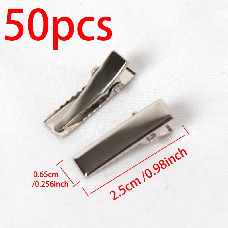 50Pcs Hair Alligator Metal Hair Clips Duckbill Blank Setting Base DIY Hairpins Barrette Ornament Hair Styling Tool Accessories