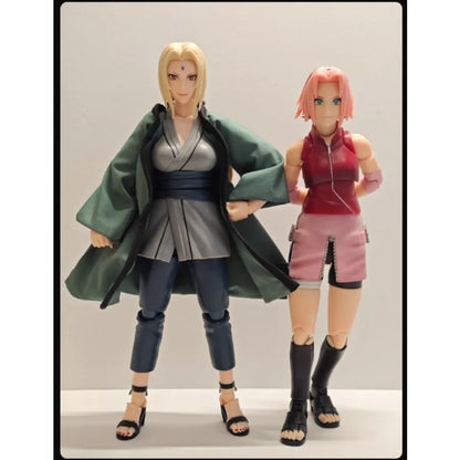 1/12 Scale Naruto Action Figure Five Generations Tsunade Cloth Robe Vest Pants Shoes Set Clothes Model for 6" Female CF Doll Body