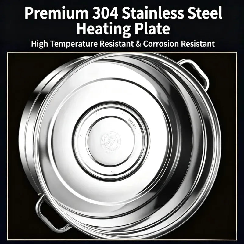 Composite Bottom 48CM Large Electric Food Steamers Thickened Healthy Cooker with Anti-Dry Burn for Home Commercial Kitchen 220V