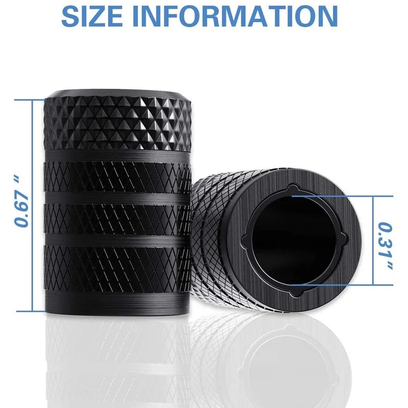 8PCS Tire Wheel Caps Metal Tyre Air Stem Dust Nipple Caps with Plastic Liner Corrosion Resistant Leak-Proof Cars and Motorcycles
