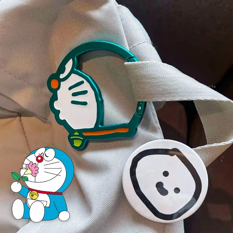 Doraemon Metal Keychain Buckle Safety Outdoor Mountaineering Keychain For Bag Water Bottle Cartoon Anime Style Durable Alloy