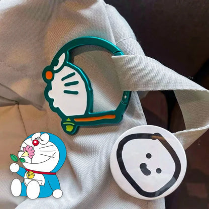 Doraemon Metal Keychain Buckle Safety Outdoor Mountaineering Keychain For Bag Water Bottle Cartoon Anime Style Durable Alloy