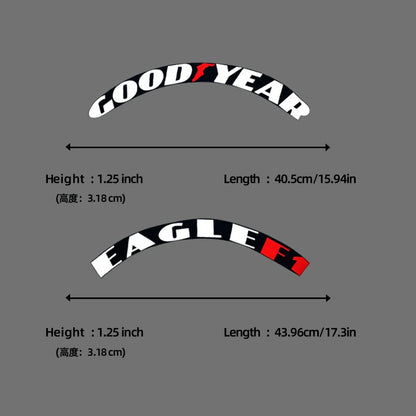 8pcs Car Tire Wheel Stickers Car Tuning Universal 3D Permanent PVC Joined Lettering Sticker Car Stickers Car Lettering Sticker