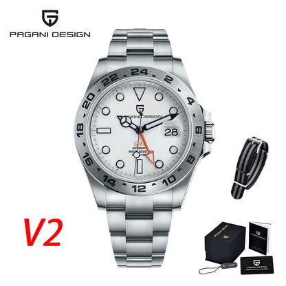 PAGANI DESIGN 2026 New V2 GMT Automatic Machinery Men Watch PD1682 Sapphire Crystal 10 Bar Waterproof Stainless Steel Pagani Des