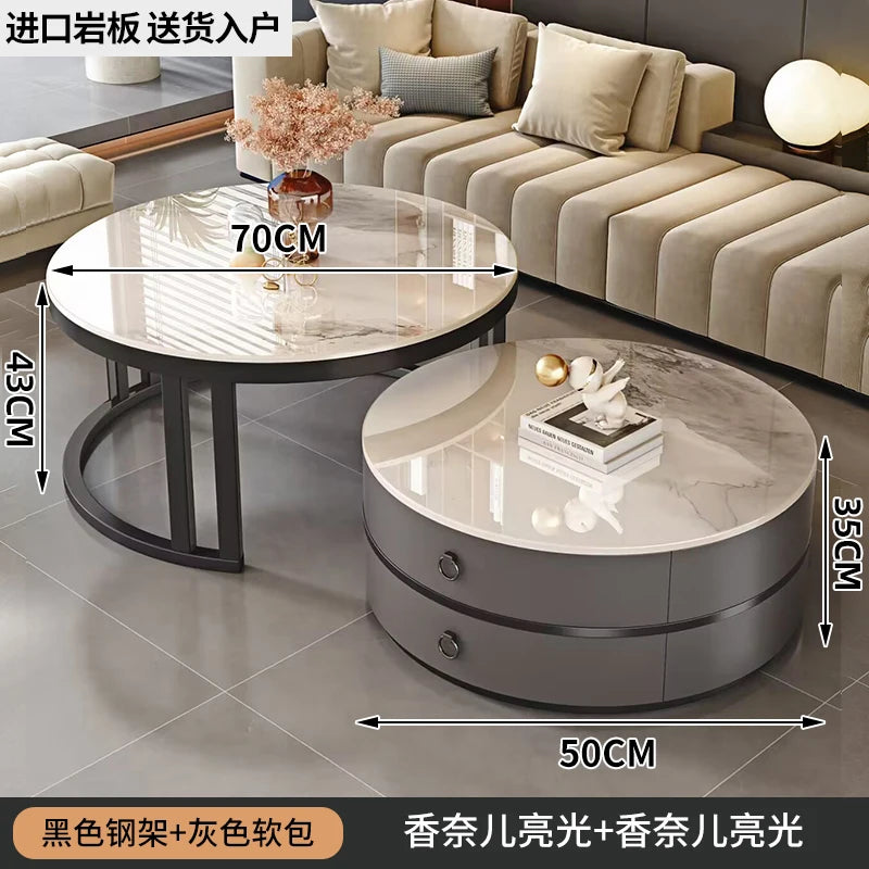 European Elegant Coffee Tables Multifunction Trendy Modern Minimalist Coffee Tables With Drawers Storage Mesa Centro Furniture