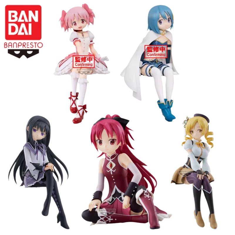 In Stock Original Bandai Puella Magi Madoka Magica Kaname Madoka Miki Sayaka Rebellious Stories Anime Character Model Toys Gift
