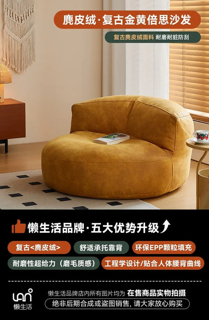 LSLeather Nordic Living Room Sofa Luxury Modern Cute Puff Couch Living Room Nordic Recliner Woonkamerbanken Living Room Furnitur