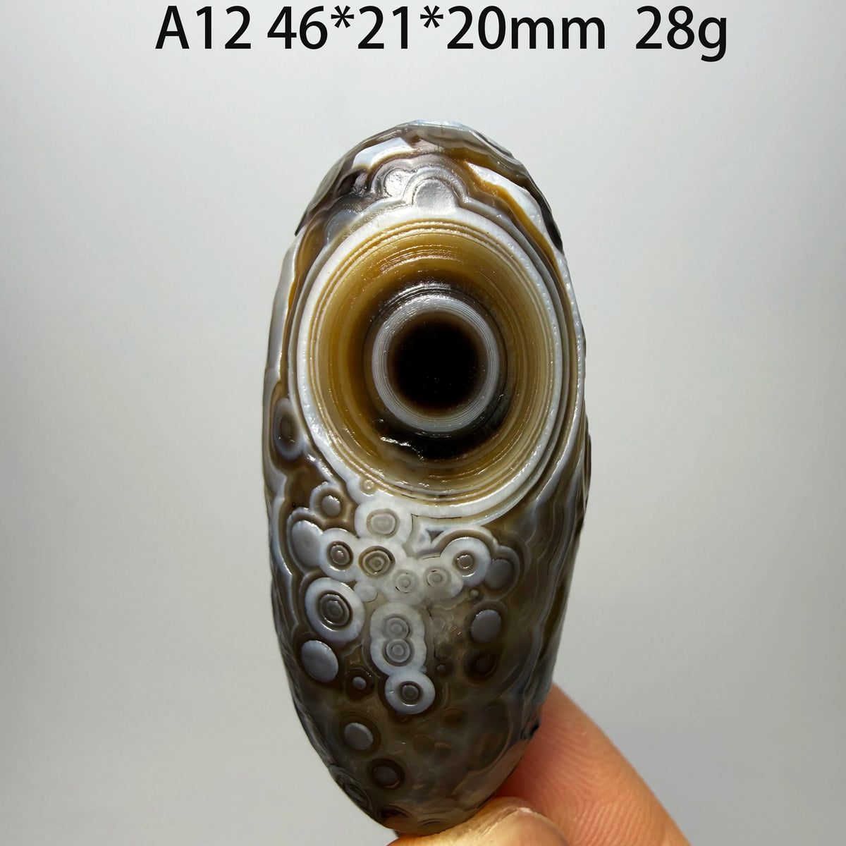 Natural Sardonyx Agate Alxa Gobi Eye Mineral Specimen Energy Crystal Chakra Reiki Healing Stone for Garden Home Decor  A4-2-24