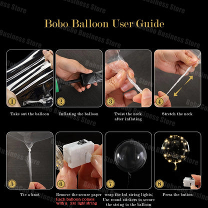 10-100Sets Led Balloons with Batteries Clear Flashing Light Up Balloon for Wedding Proposal Decor Birthday Party Outdoor Yard