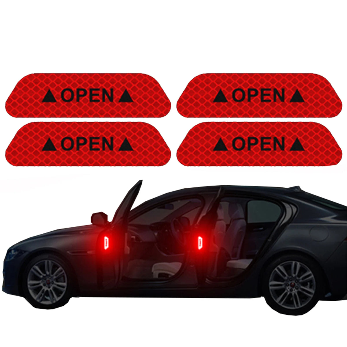 Reflective Car Accessories Door Sticker Safety Tape Inside Auto For Porsche Cayenne Mini F56 Ioniq 5 Ford Focus Mk4