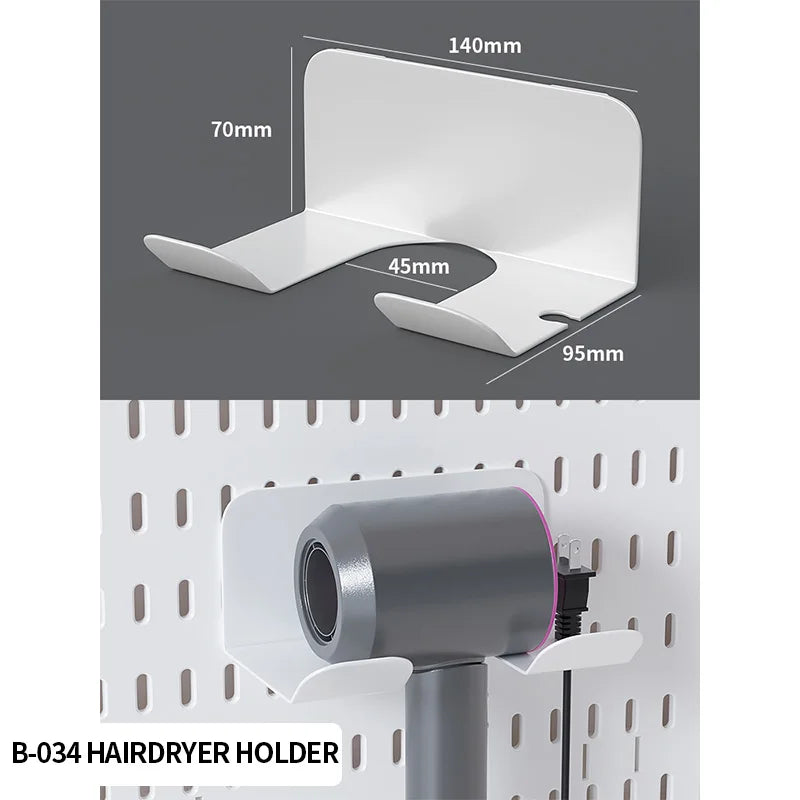 Nordic-Style Display Shelf Background Wall Storage Board: Simple Drilled Room Creative Wall Storage Pegboard Wall Combination