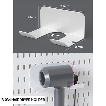 Nordic-Style Display Shelf Background Wall Storage Board: Simple Drilled Room Creative Wall Storage Pegboard Wall Combination